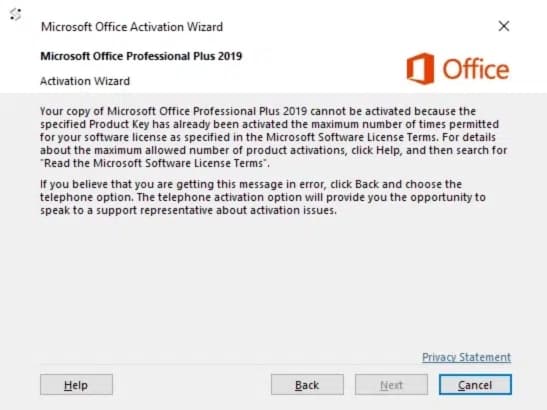 Activation Error